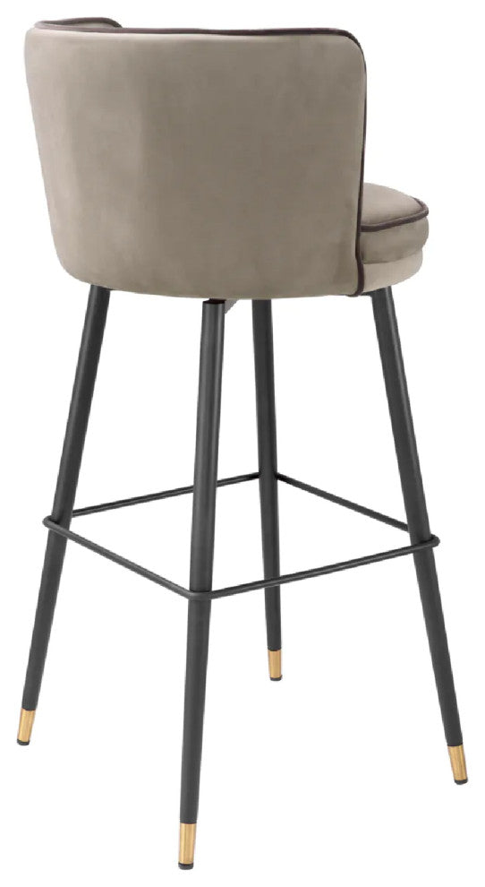 Modern Swivel Bar Stool, Eichholtz Grenada, Dark Gray