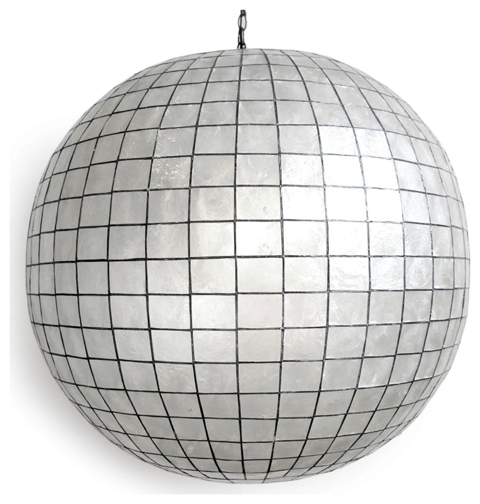 Capiz Shell Globe Lantern 36