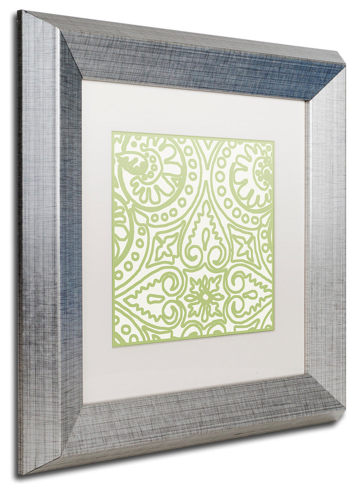 Color Bakery 'Dulce IV' Art, Silver Frame, White Matte, 11"x11"