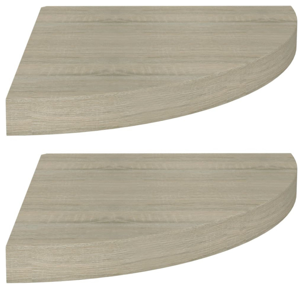 vidaXL Wall Corner Shelves Floating Corner Shelf Display Shelf 2 Pcs Oak MDF