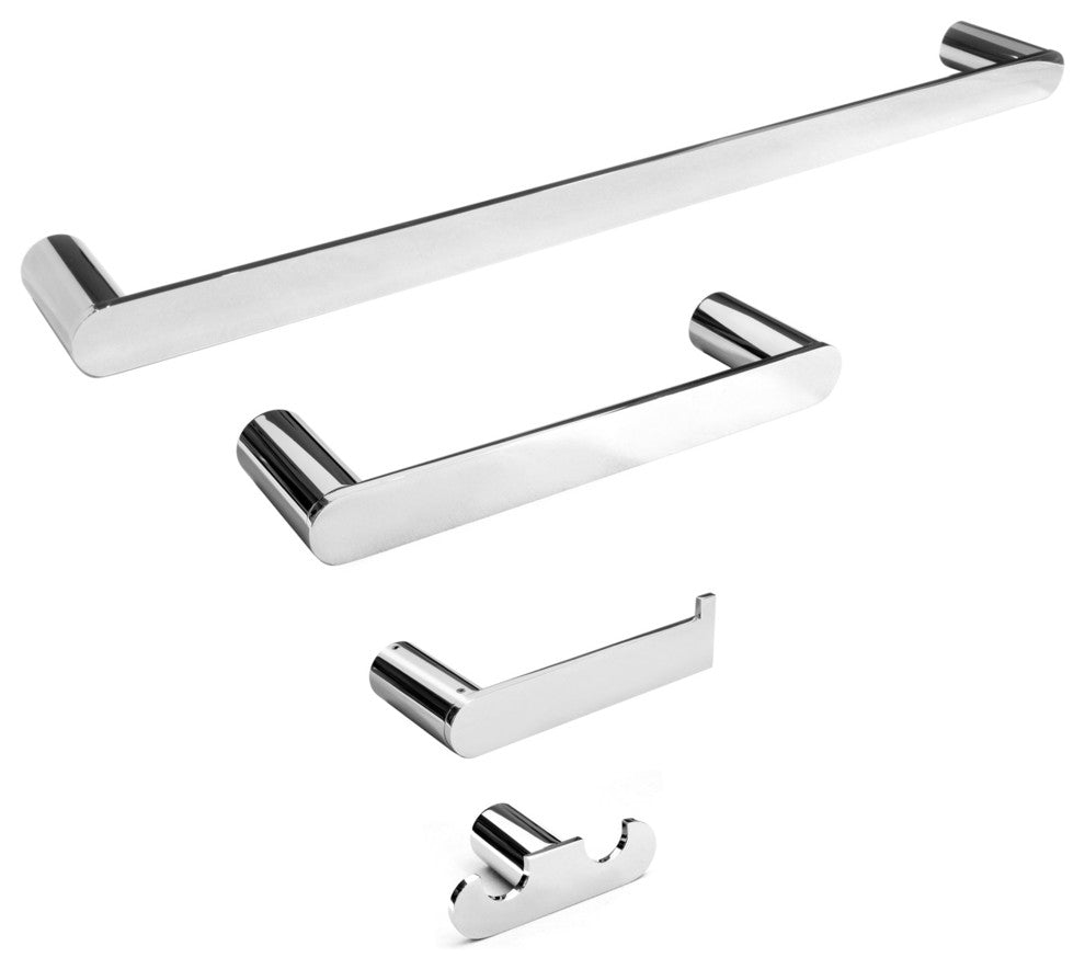 Celeste Sapphire 4-Pc Set Wall-Mounted Bathroom Accessories Polished Chrome