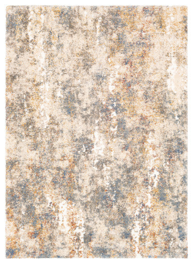 Surya Tuscany TUS-2303 7'10"x10'3" Rug, White/Khaki/Aqua/Burnt Orange/Champagne