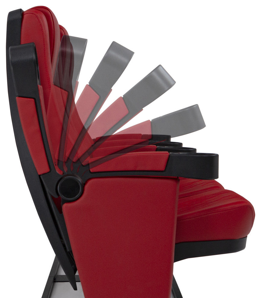 Seatcraft Madrigal Movie Theater Seating, Red, Row of 4