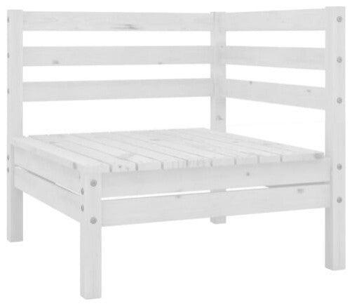 vidaXL Patio Furniture Outdoor Sectional Sofa for Garden White Solid Wood Pine