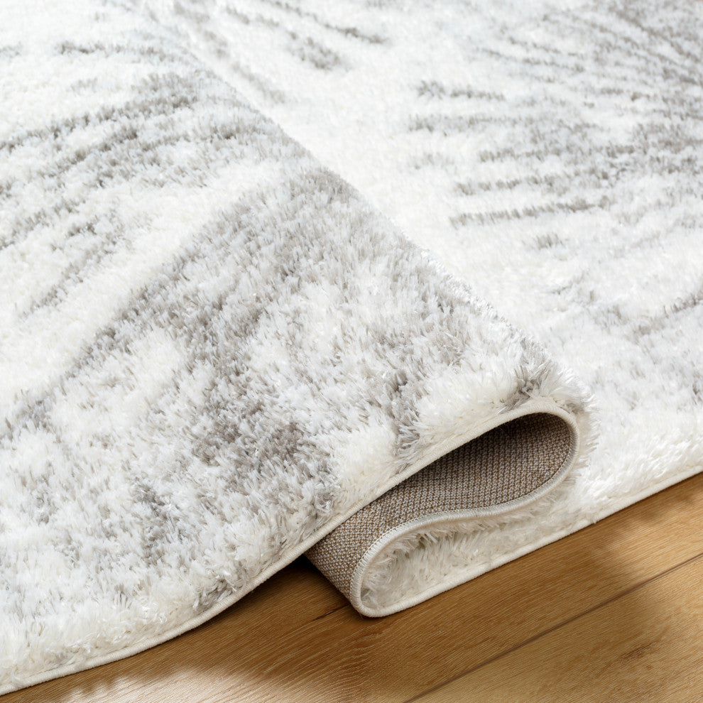 Surya Cloudy Shag CDG-2327 Machine Woven Area Rug, Off-White, 5'3" x 7'