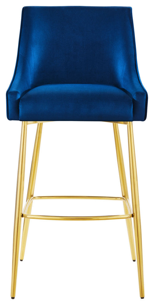 Discern Performance Velvet Bar Stool Navy -5473