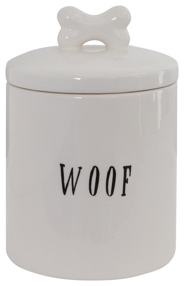 "Woof" Jar With Bone Handle on Lid