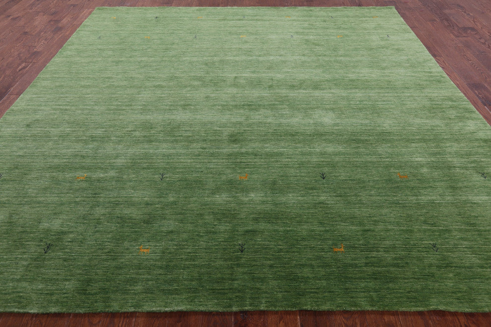 10' Square Handmade Persian Gabbeh Wool Rug - Q15284