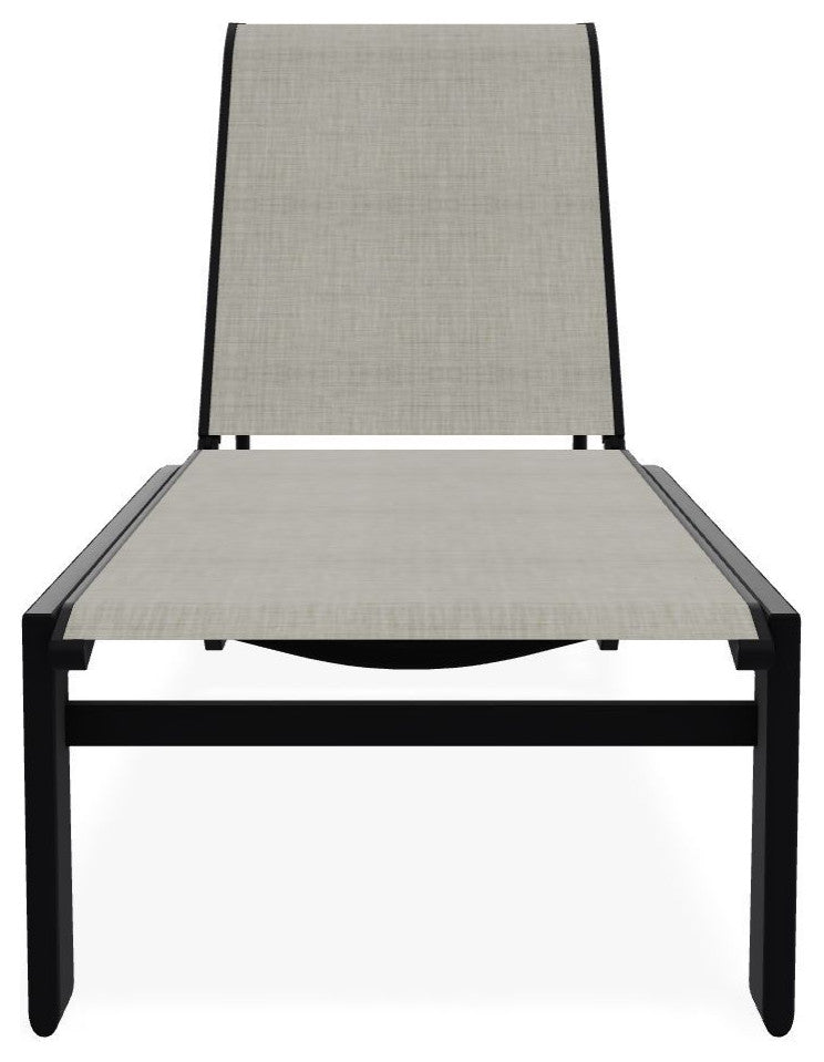 Kendall Sling Stackable Outdoor Chaise Lounge, Ella/Black