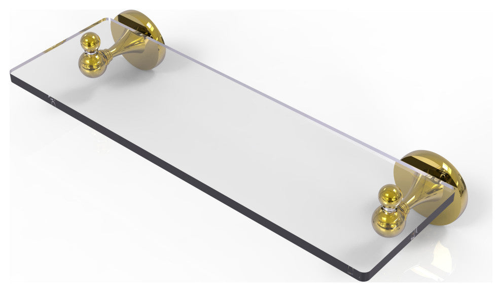 Shadwell 16" Glass Vanity Shelf with Beveled Edges, Polished Brass