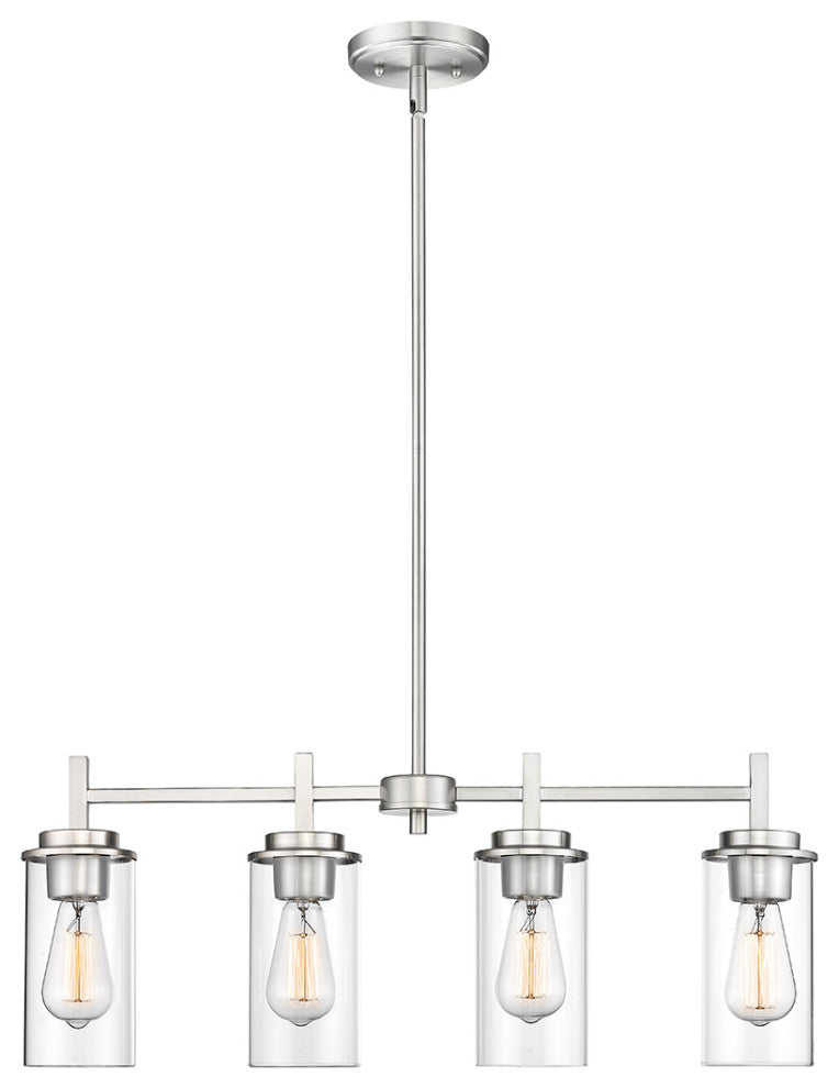 4 Light 28" Brushed Nickel Chandelier