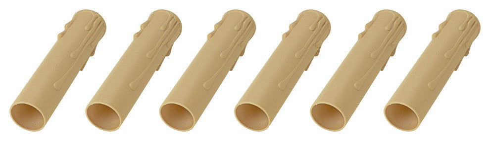 Aspen Creative 21310-06, Six Pack Set 4" Tan Drip Candle Socket Covers