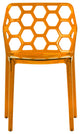 Leisuremod Dynamic HoneyComb Design Dining Chair, Transparent Orange