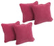 18" Double-Corded Solid Microsuede Square Throw Pillows, Set of 4, Bery Berry