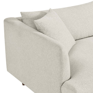 Zoya Down Filled Overstuffed Sofa, Ivory Fabric