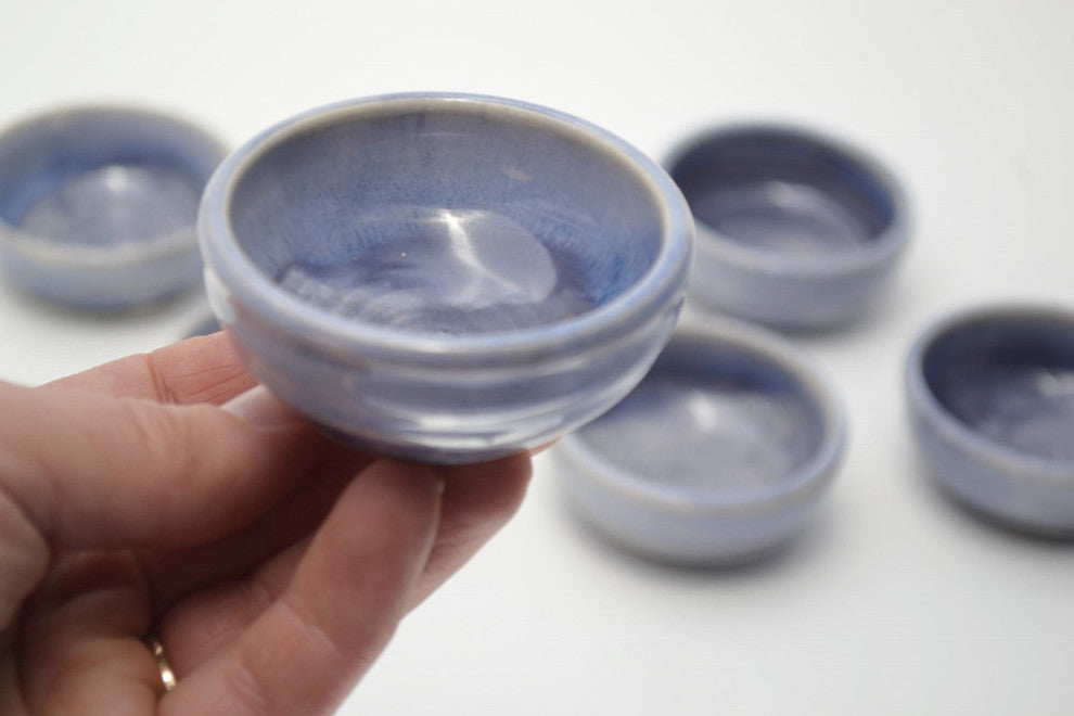Blue Ceramic Mezcal Copitas, Shot Glasses, Set of 6