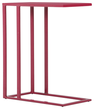 Elements, Tanu, C-Table Enamel Top End Table, Plum