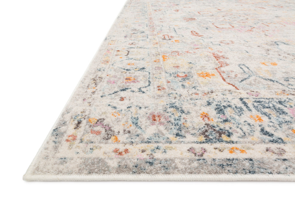 Distressed Clara Area Rug by Loloi, Light Gray/Multi, 9'3"x13'