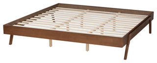Sarita Ash Walnut Finished Wood King Size Bed Frame