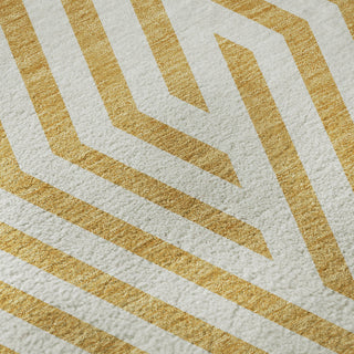 Premium Machine Washable Mayfield AMF550 Gold 5' x 7'6" Rug
