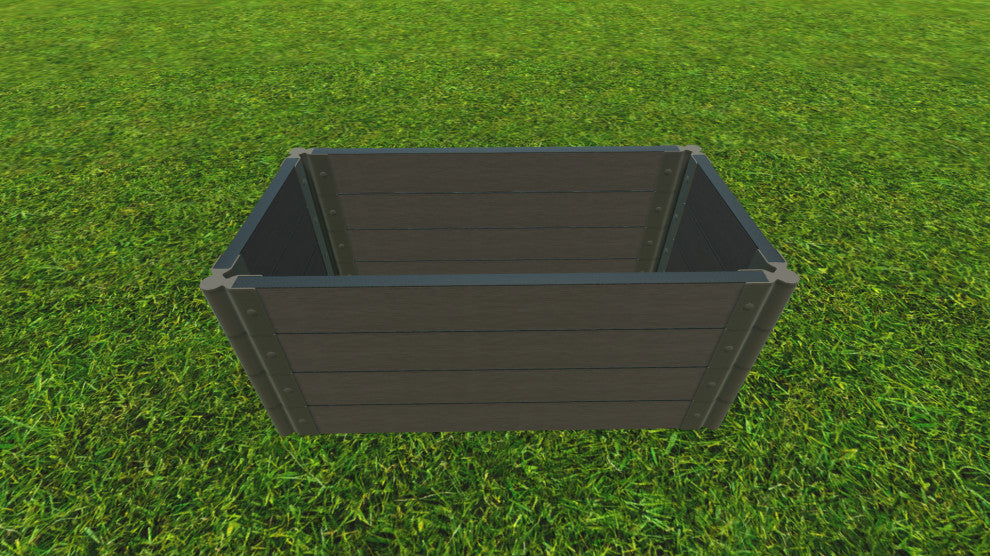 Weathered Wood 2" Tool Free, 2Ft: 2x4x22' Garden Raised Bed