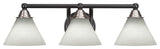Paramount Bath Bar, Matte Black/Brushed Nickel, 7" White Muslin Glass