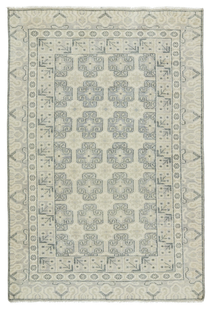 Jaipur Living Stage Knotted Border Area Rug, Ivory/Green, 8' Rnd