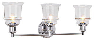 62125, 3-Light Metal Bathroom Vanity Wall Light Fixture, Chrome