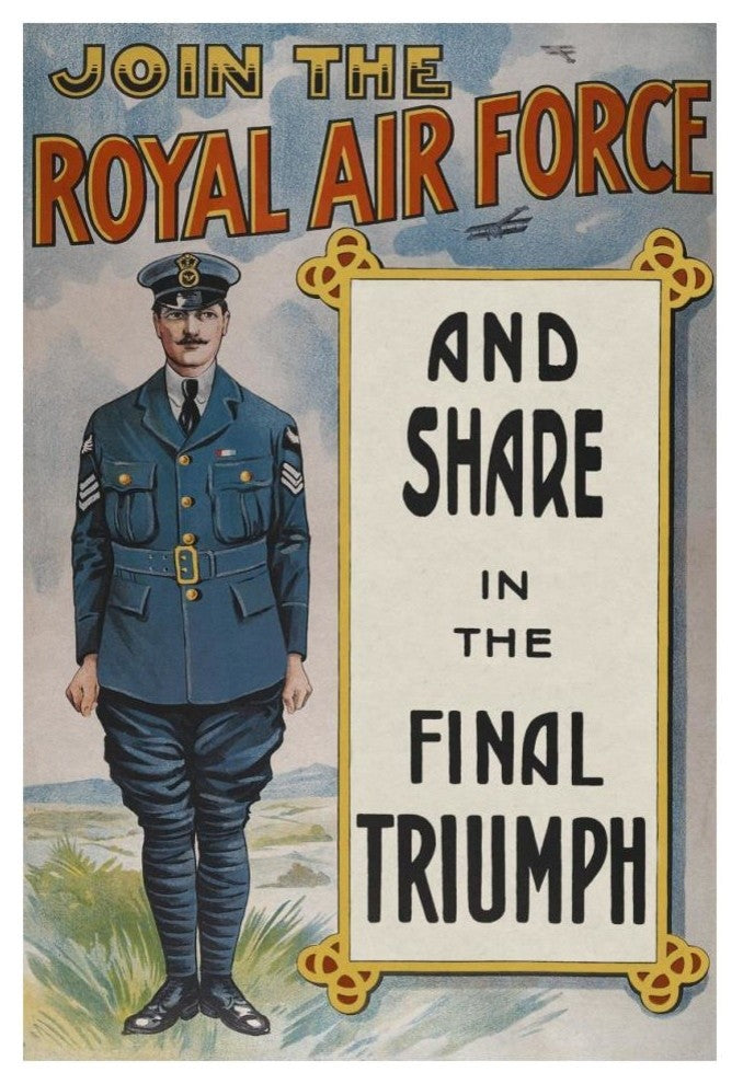 "WWI: Join the Royal Air Force" Digital Paper Print, 14"x20"