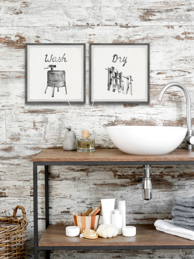 Wash and Dry Diptych, 2-Piece Set, 18x18 Panels