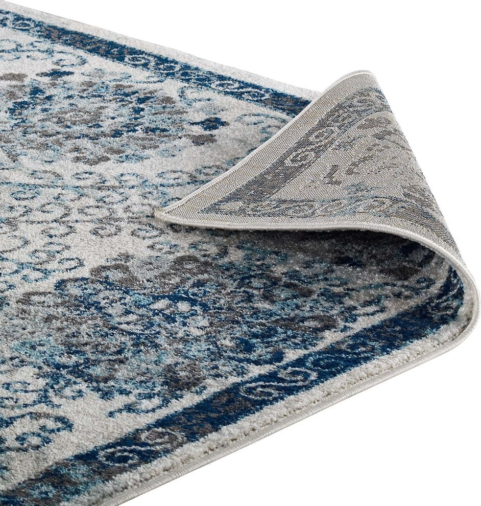 Entourage Kensie Distressed Vintage Floral Moroccan Trellis 8x10 Area Rug