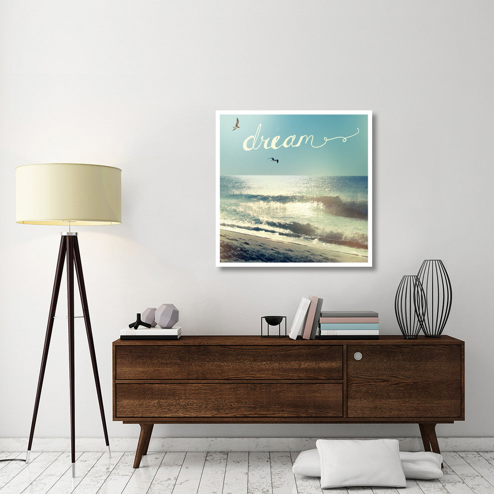 "Coastline Waves" Digital Paper Print by Sue Schlabach, 38"x38"