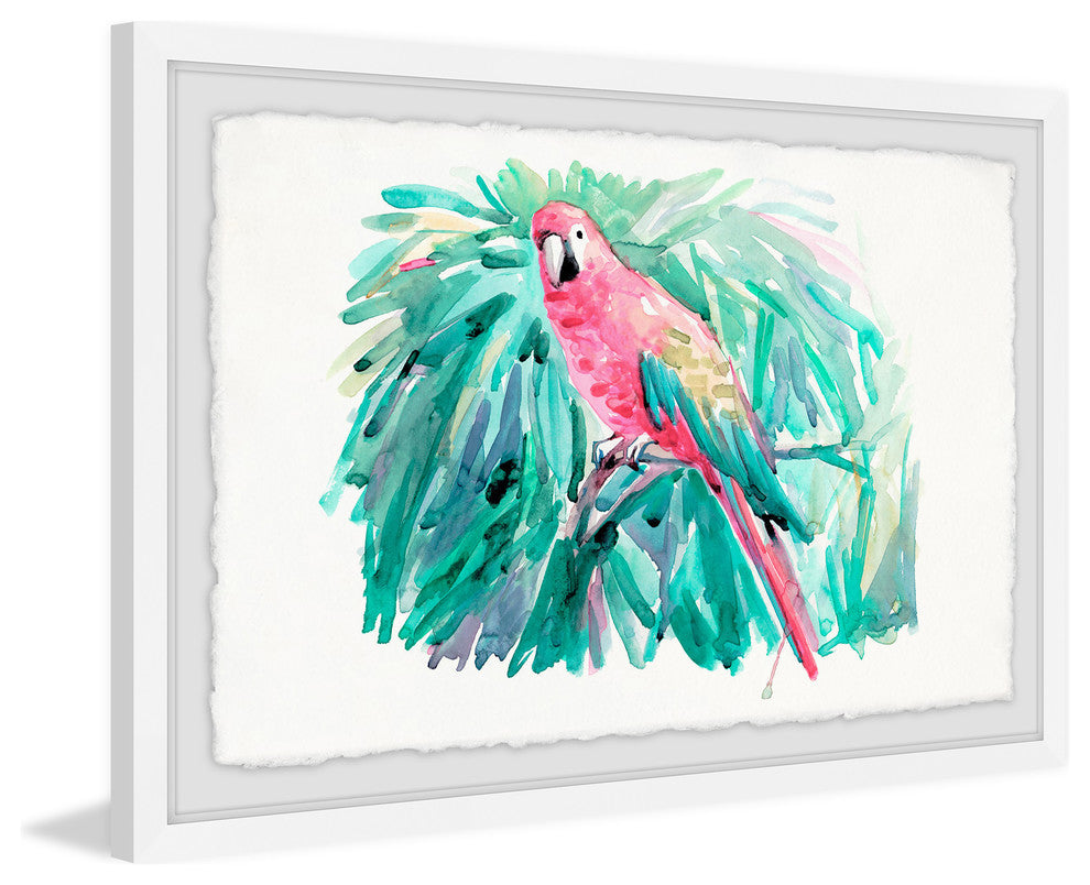 "Pretty Parrot" Framed Painting Print, 24"x16"