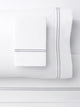 1000 Thread Count 2 Stripe Embroidery Sheet Set, Light Grey on White, Twin Sheet