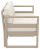 Mykonos Patio Loveseat Taupe With Acrylic Fabric Natural Cushion