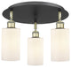 Clymer-3 Light 16" Flush Mount-Black Antique Brass, Matte White Glass Shade