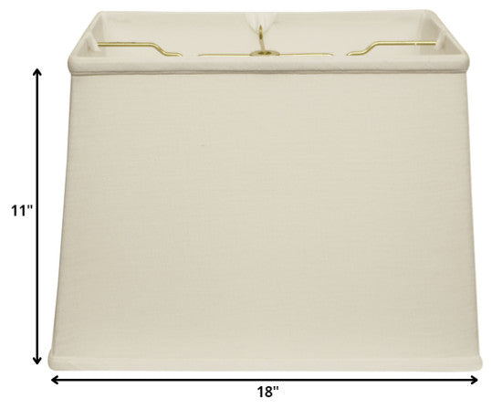 18" White Throwback Rectangle Linen Lampshade