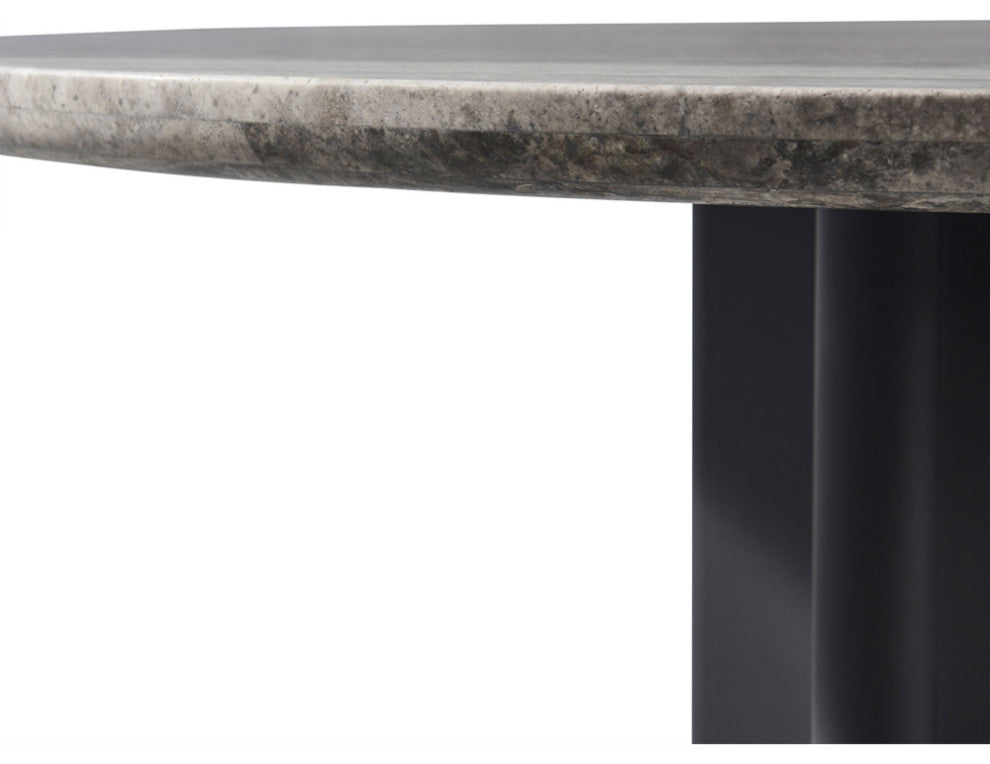 Round Travertine Outdoor Dining Table | Andrew Martin Caicos