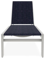 Kendall Sling Stackable Outdoor Chaise Lounge, Moments Navy/Snow