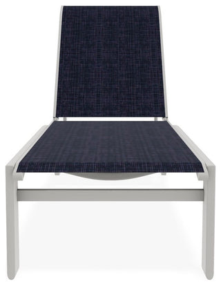 Kendall Sling Stackable Outdoor Chaise Lounge, Moments Navy/Snow