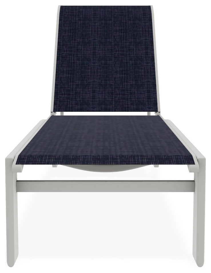 Kendall Sling Stackable Outdoor Chaise Lounge, Moments Navy/Snow
