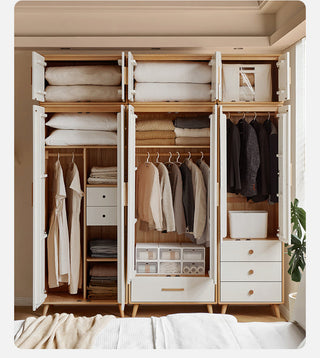 Beech solid wood wardrobe combination, Wardrobe Combination Ad 55.1x22x74.8inch