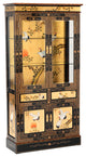 Gold Lacquer Curio Cabinet Cranes