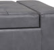 Laredo 51" Contemporary Storage Ottoman, Stone Gray