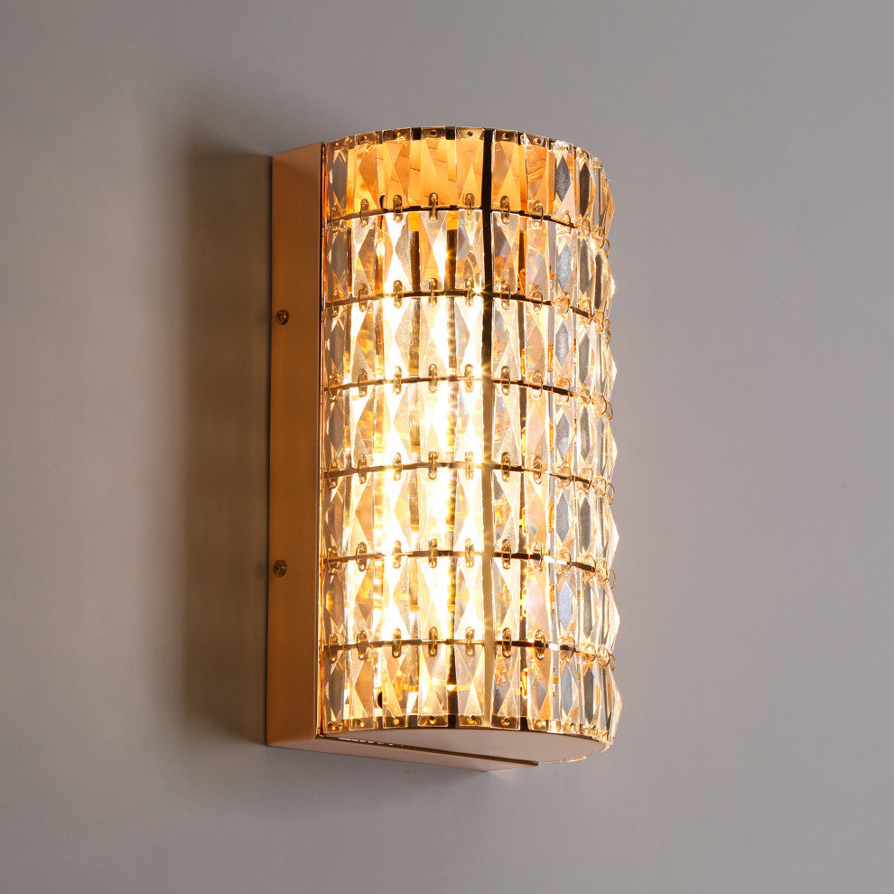 LNC Brusmogan Rose Gold Contemporary Crystal LED Wall Light