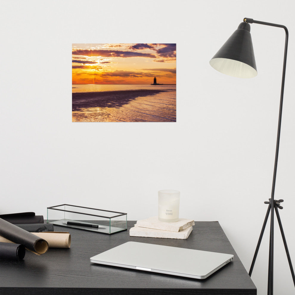 Cape Henlopen Sunset Landscape Photo, Unframed Coastal Wall Art Paper Prints, 12" X 16"