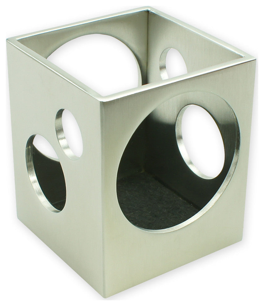 Tea Light Holder, Stainless Steel, Satin Finish.