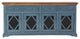 71" Shelter Bay Credenza, Cupola Yellow Base, Caribbean Rum Top