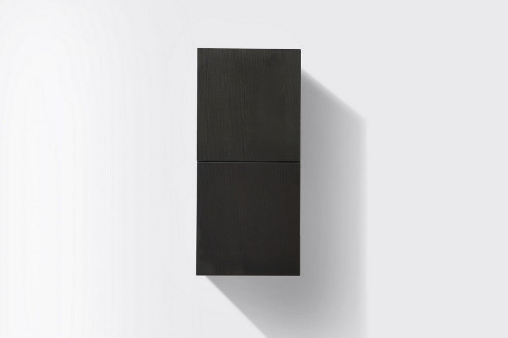 Bliss 12"W x 24"H Linen Side Cabinet, 2 Doors, Nature Wood Finish, Black