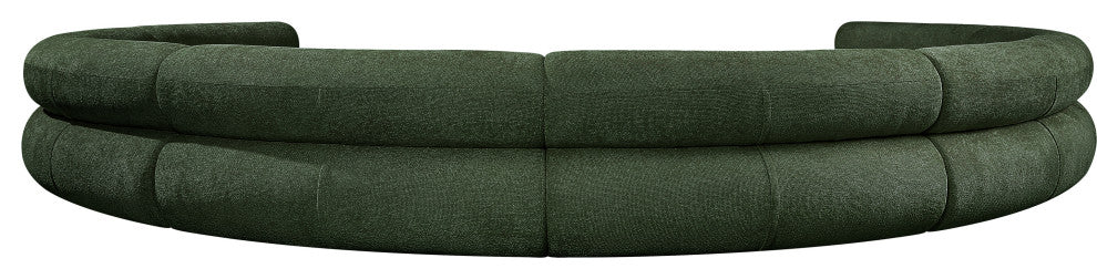 Bale Cream Chenille Fabric Modular Sofa, Green, 8-Piece, Arc Shaped